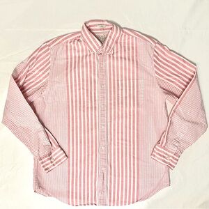 J. Crew Men's Large Classic Broken In Oxford Striped Button Up Shirt